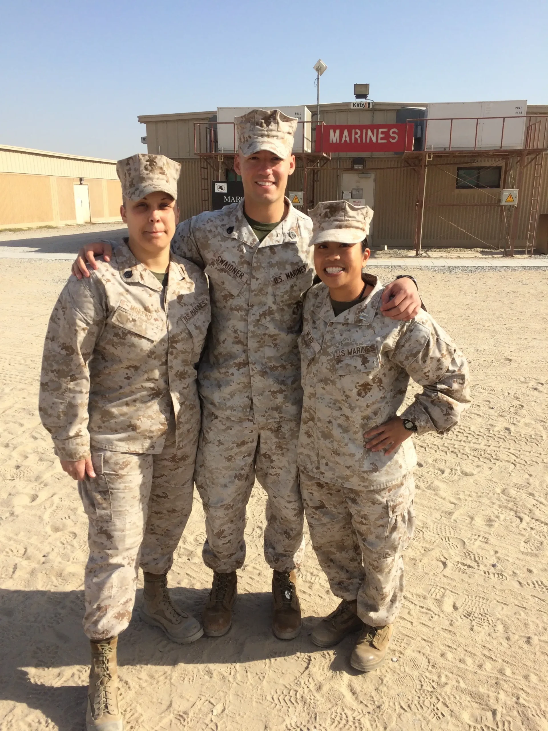 Three Soldiers in a bright camo