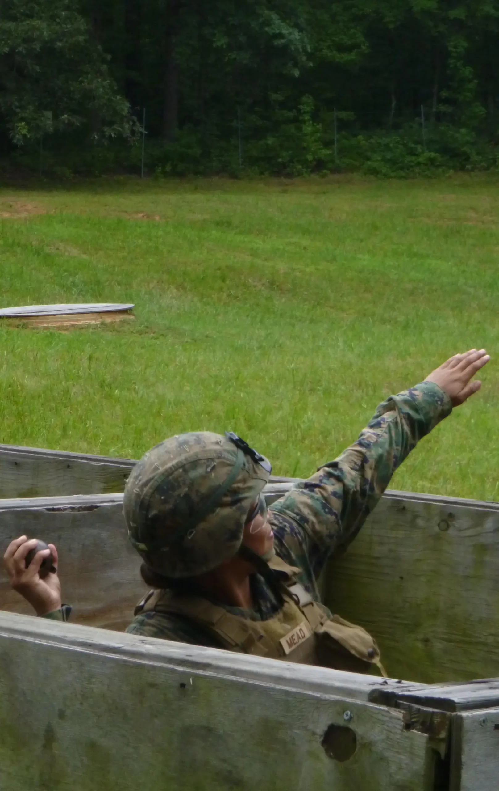 Soldier throwing a grenade